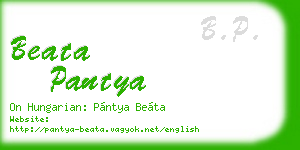 beata pantya business card